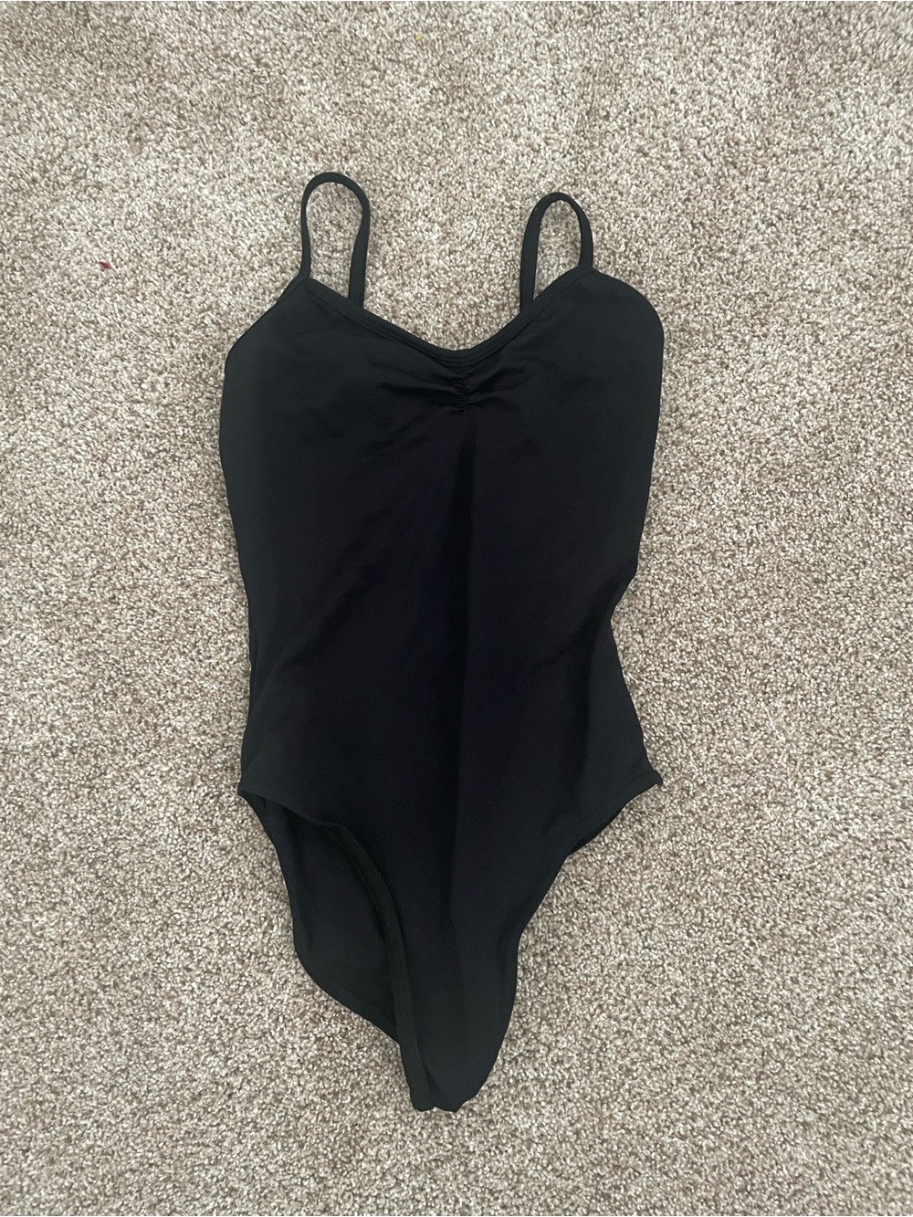Sleek Black Scoop-Neck Bodysuit with Thin Straps